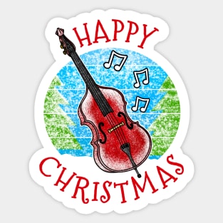 Christmas Double Bass Bassist Musician Xmas 2022 Sticker